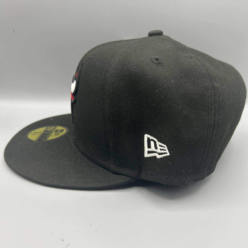 Chicago Bulls Hat Men 7 1/4 Black Embroidered 59Fifty New Era NBA Fitted Cap - Picture 4 of 8